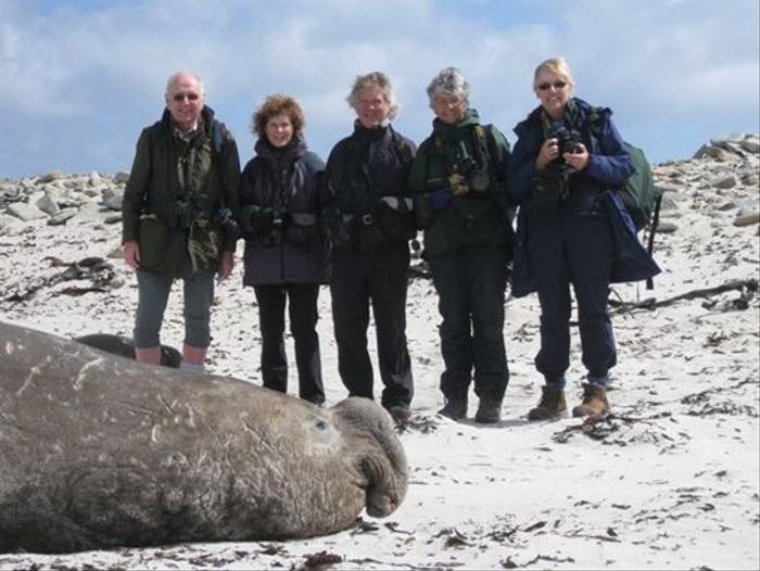 Group with Southern Elephant Seal (Alan Henry)