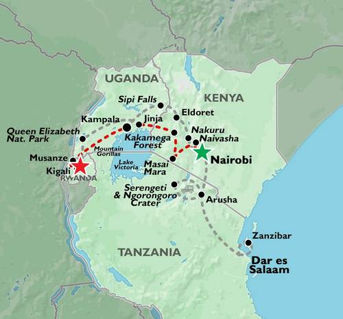 NAIROBI to KIGALI (13 days) Gorillas & Gameparks