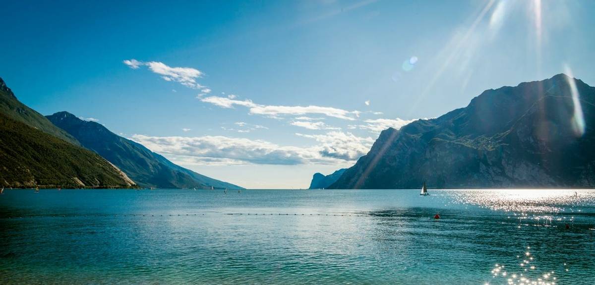 Lake Garda is the largest lake in Italy in summer