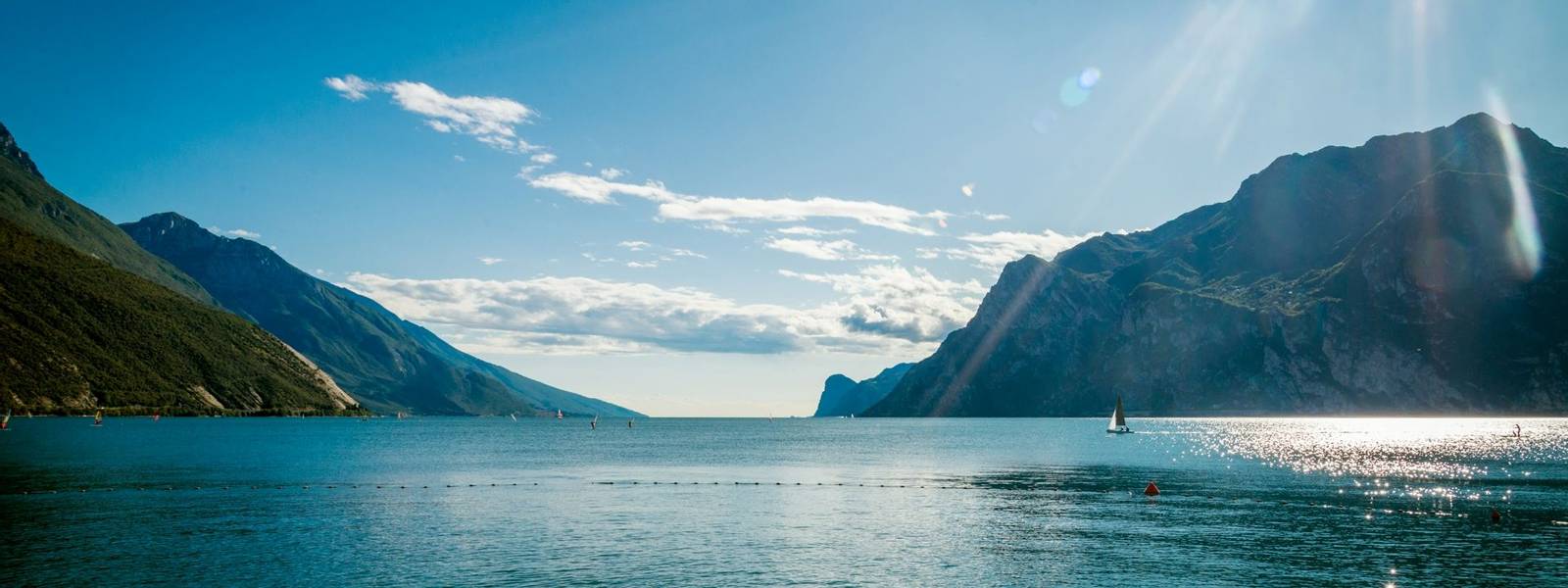 Lake Garda is the largest lake in Italy in summer
