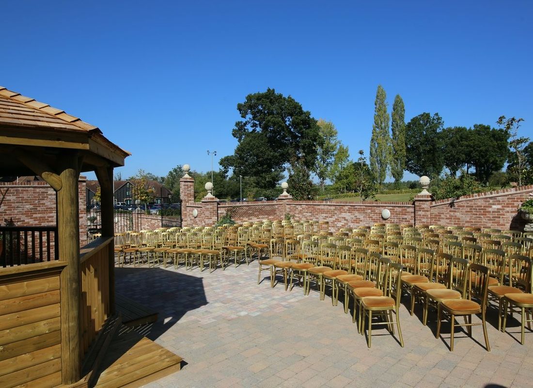 Outdoor wedding space able to accommodate up to 150 guests