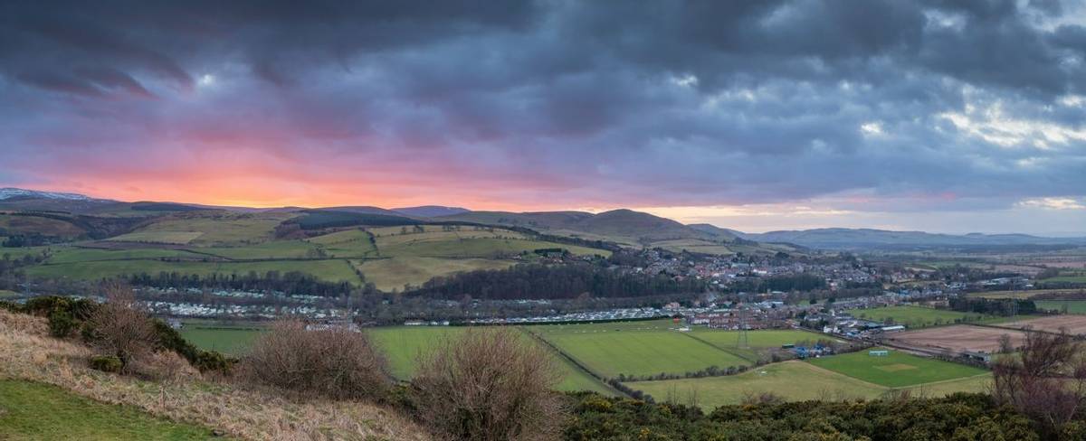 Sunset Panorama over the Cheviots and Glendale