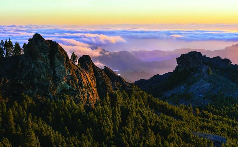 scenic mountain landscapes and natural park Roque Nublo  - Gran Canaria, Spain