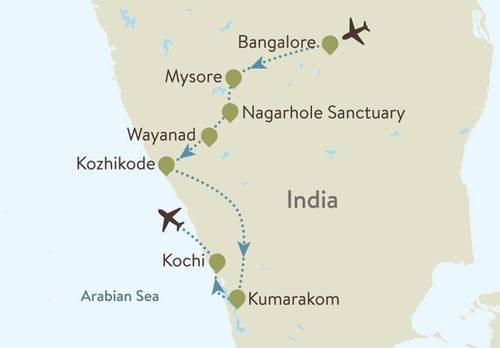 Kerala Itinerary Map