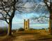 Famous Broadway Tower on a sunny day in autumn located close to the idyllic village Broadway in Worcestershire, England