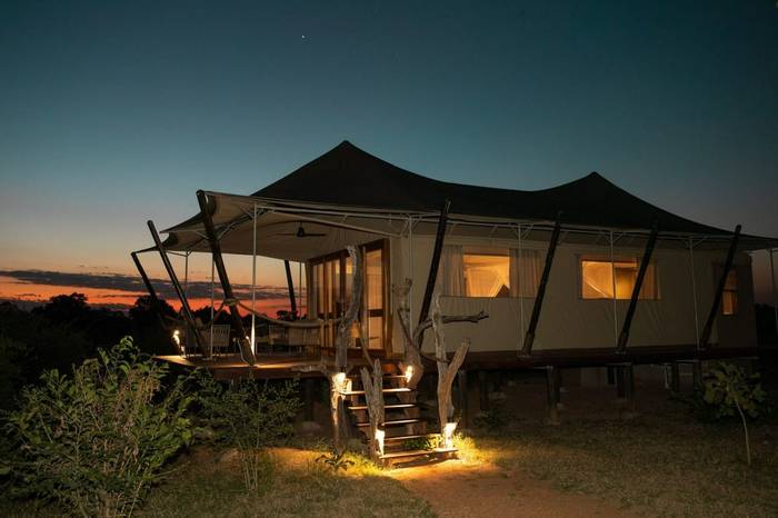 Safari Tent at dusk.JPG