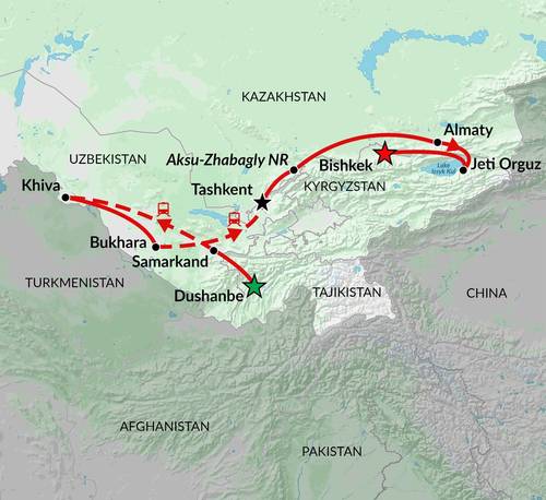 DUSHANBE to BISHKEK (23 days) Silk Road Adventure