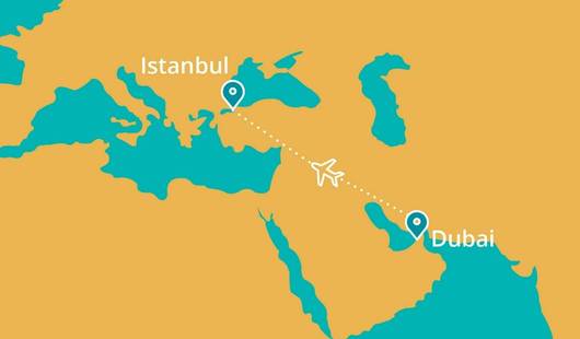 Dubai Istanbul Map New