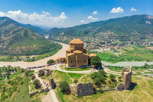 Ancient Jvari Monastery in Mtskheta, Georgia