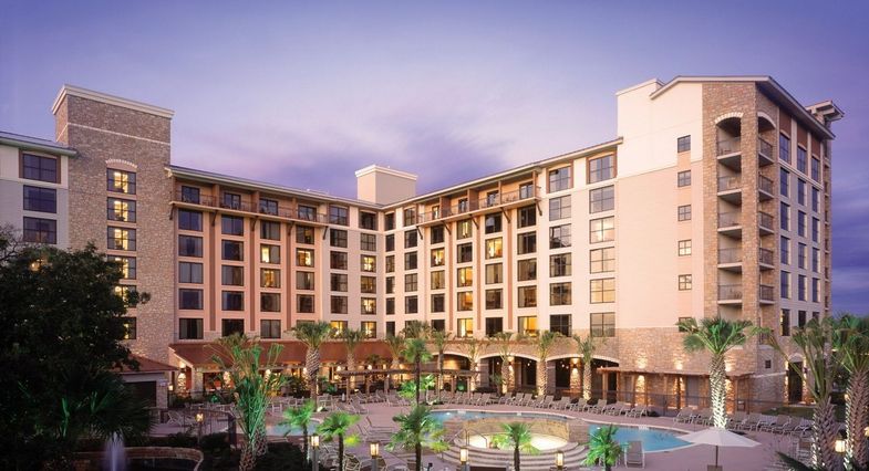 Horseshoe Bay Resort tower dusk.jpg