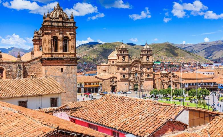 Cusco, Peru the historic capital of the Inca Empire. Plaza de Armas.