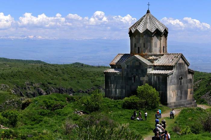7th Century church near Mt Aragatz by Clive Pickton