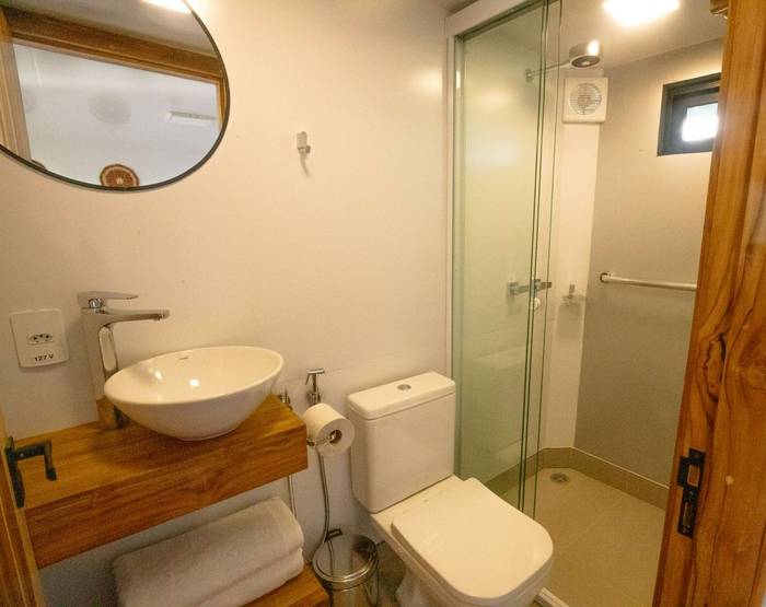 An Economy Bathroom on the Naturezas Boat, Brazil