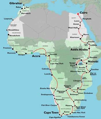 ACCRA to CAIRO (31 weeks) Trans Africa