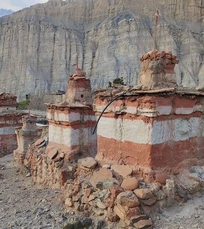 Chortens near Tetang village in Upper Mustang