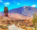 Teide volcanic mountain and the famous Roques de Garcia in National Park of Tenerife, Canary island, Spain