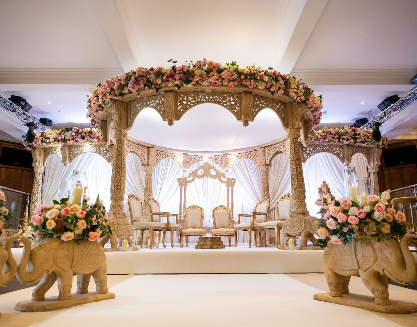 Asian wedding decoration inside The Grand Ballroom