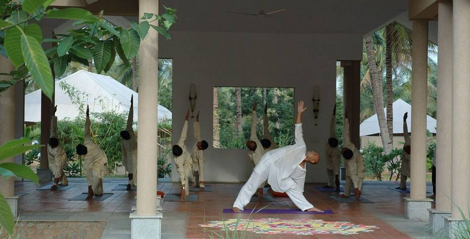 Group Yoga Class at Shreyas in India