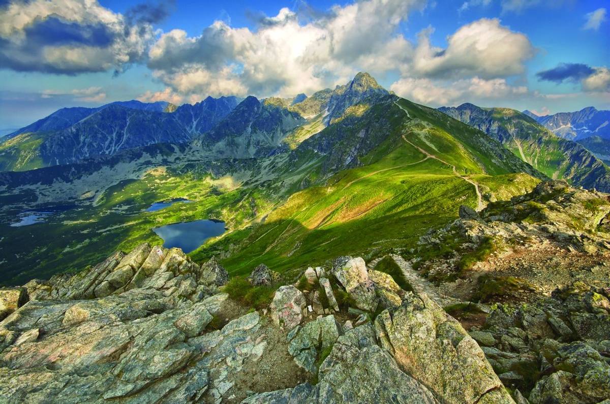 View from Kasprowy Wierch in High Tatra Mountains, Poland