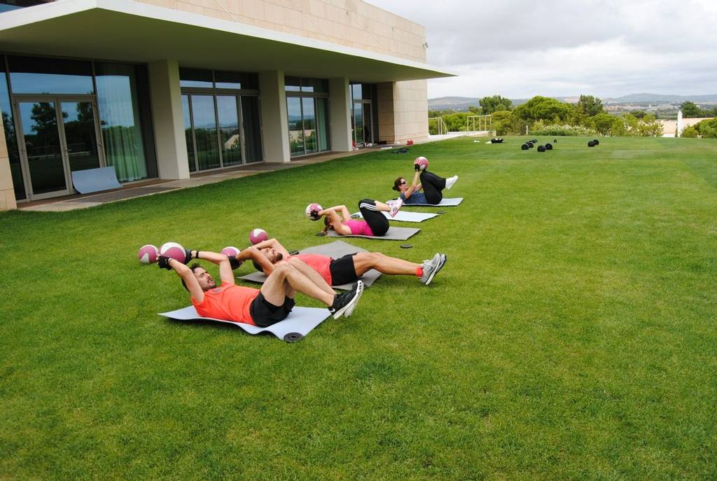 Outdoor fitness class at EPIC SANA Algarve in Portugal
