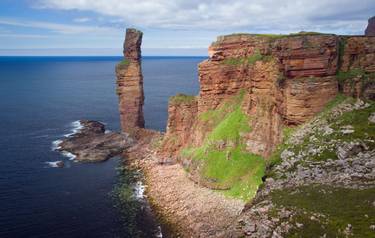 The Old Man of Hoy, rising 137 metres from the waters off Hoy, Orkney