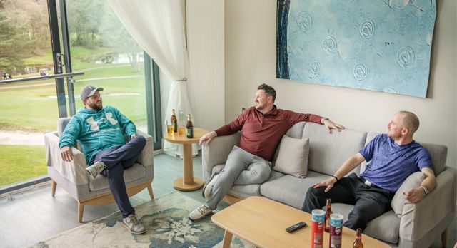 Golfers overlooking view from Hotel Apartment