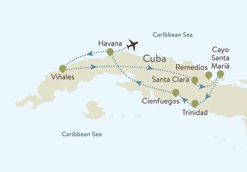 Cuba Itinerary Map