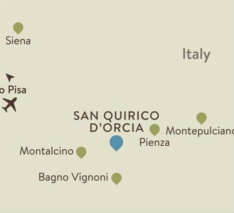 San Quirico Itinerary Map