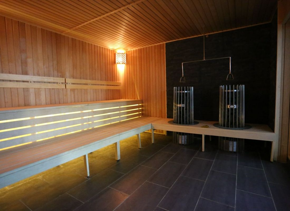 Spacious sauna facilities inside the Wellness Suite