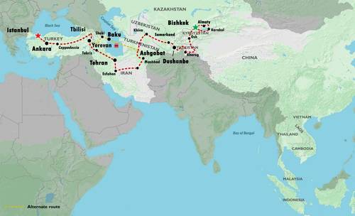 BISHKEK to ISTANBUL (79 days) Kyrgyzstan,  Iran,The 'Stans' & Turkey