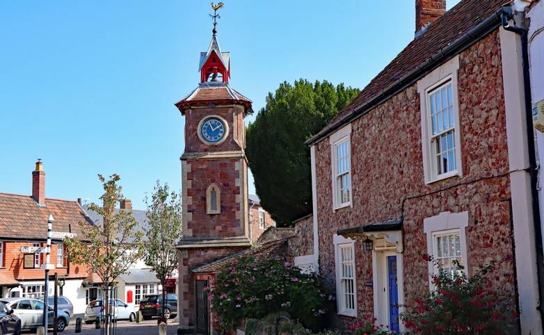 The clock tower in the small Somerset village of Nether Stowey