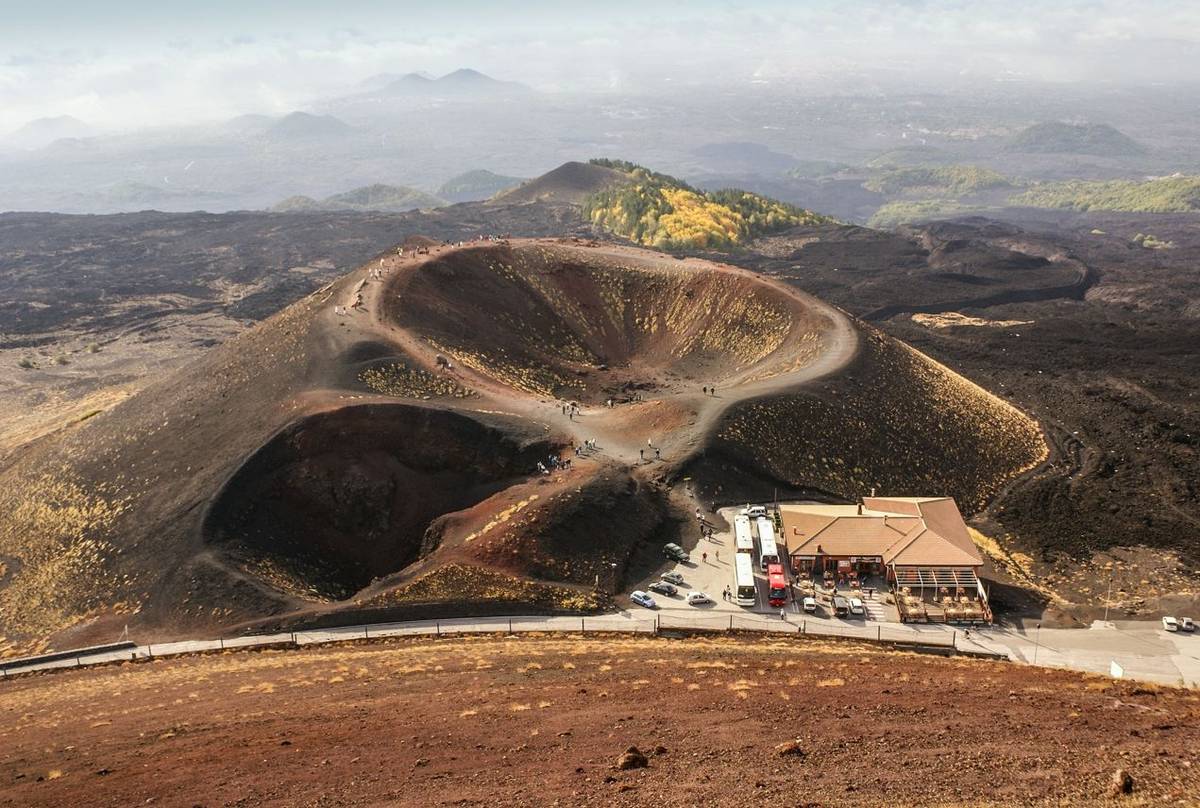 Etna volcano craters in Sicily
