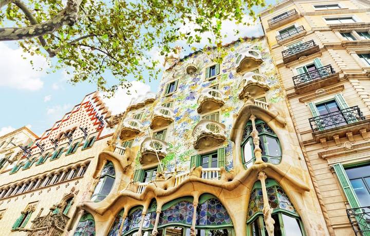 Outdoor view Gaudi's creation-house Casa Batlo. Outdoor view Gaudi's creation-house Casa Batlo.