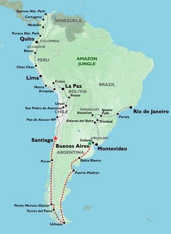 BUENOS AIRES to SANTIAGO (31 days) Patagonian Adventures