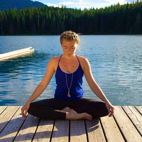 Jessica Lambert practising yoga