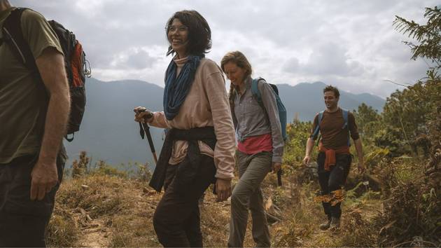 Women hiking in Bhutan 