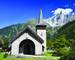 Les Praz de Chamonix and Aiguille Dru mountain