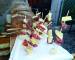 Skewers with cheese, salami and Altamura bread typical from Puglia, Italy.