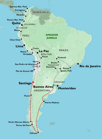 BUENOS AIRES to SANTIAGO (31 days) Patagonian Adventures