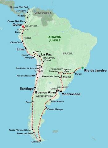 RIO to QUITO (105 days) Kingdoms & Carnivals