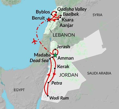 AMMAN to BEIRUT (11 days) Jordan & Lebanon Express