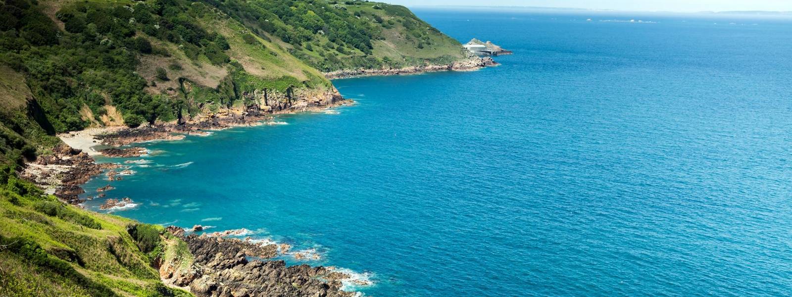 Cliffs on the island of Jersey in England