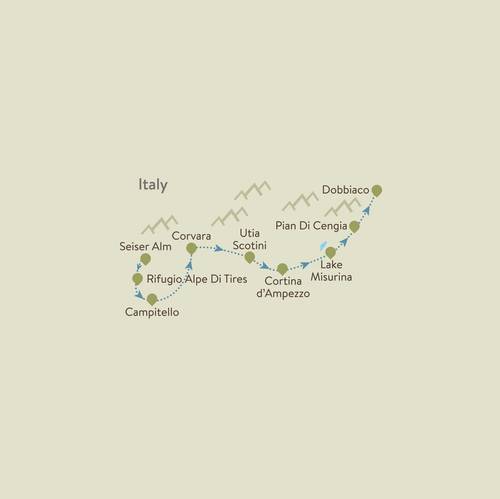 Dolomites Traverse Itinerary Map