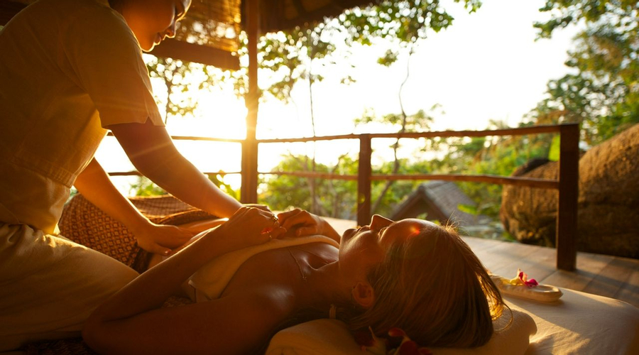 Sun set massage at Kamalaya
