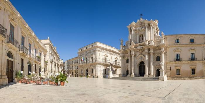 Piazza Duomo and of the Cathedral of Syracuse, Sicily