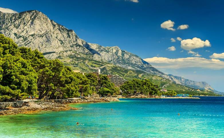 Beautiful bay and beach,Brela,Makarska riviera,Dalmatia,Croatia,Europe