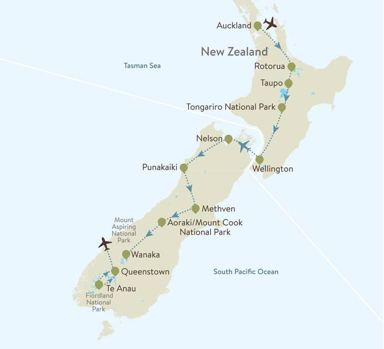 New Zealand Itinerary Map