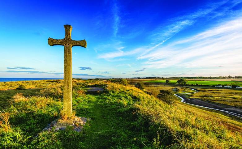 St Cuthbert's Cross on the Northumberland coast, England