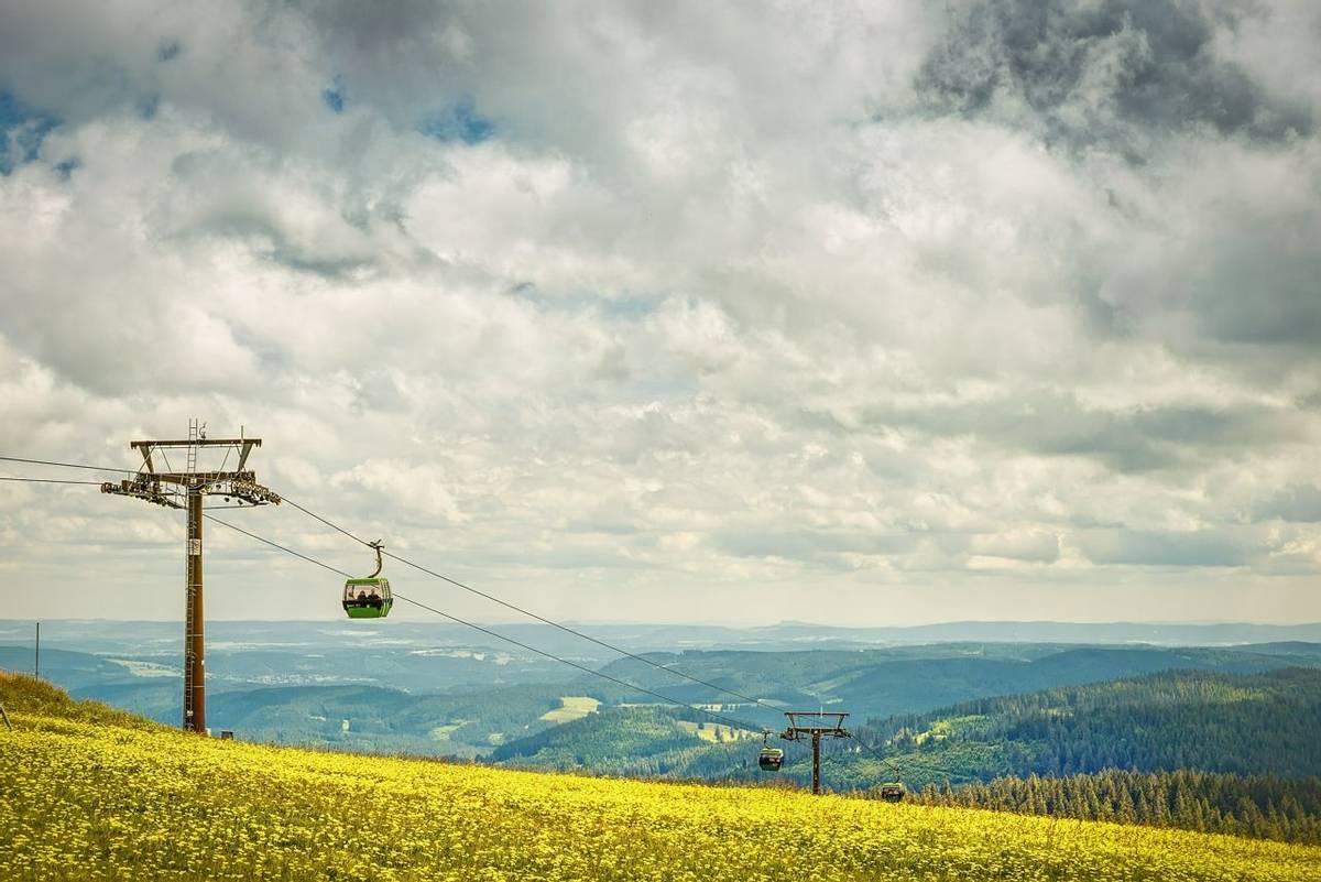 Cable car in the city Feldberg.Black Forest.Germany.