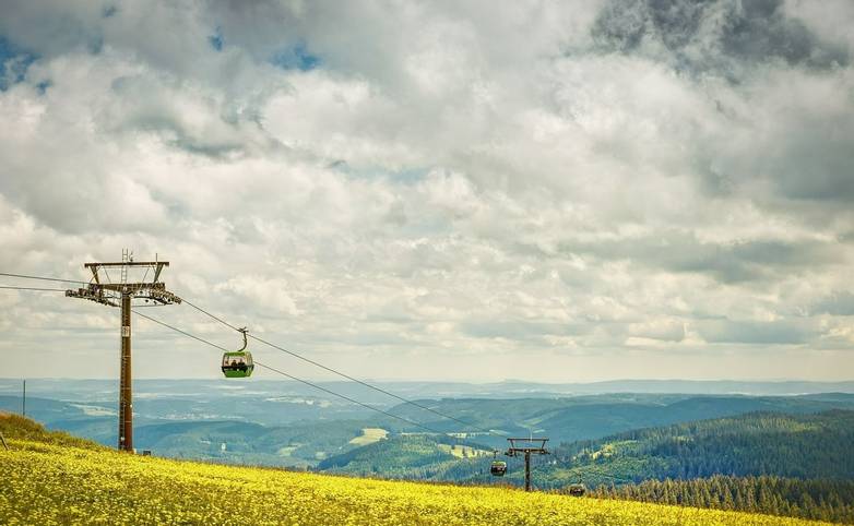 Cable car in the city Feldberg.Black Forest.Germany.